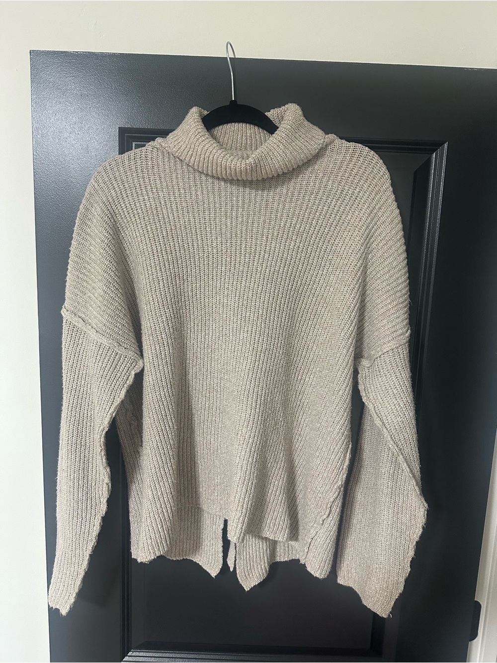 Urban Outfitters Beige/Cream Ribbed Turtleneck Sweater